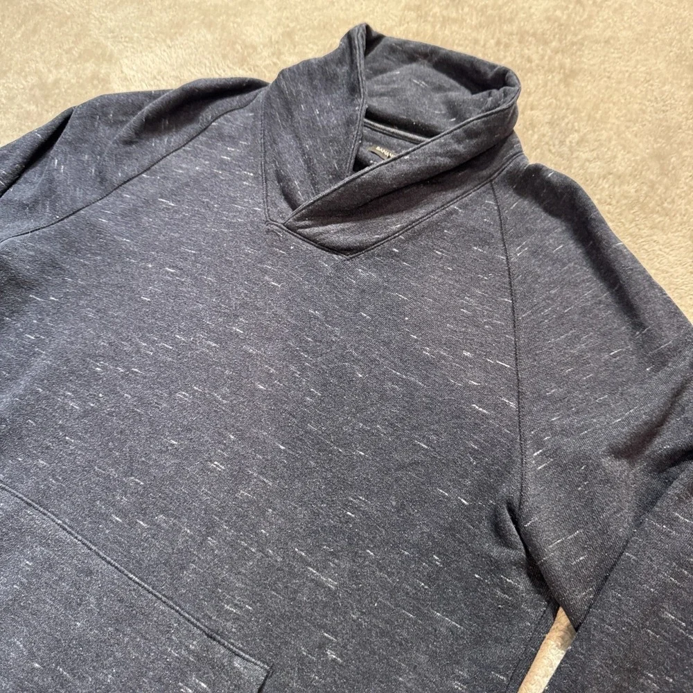 Banana Republic Sweatshirt‎ Mens Medium Blue Pullover Collard Sweater Pocket